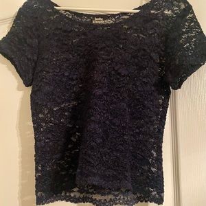 Navy Lace Top